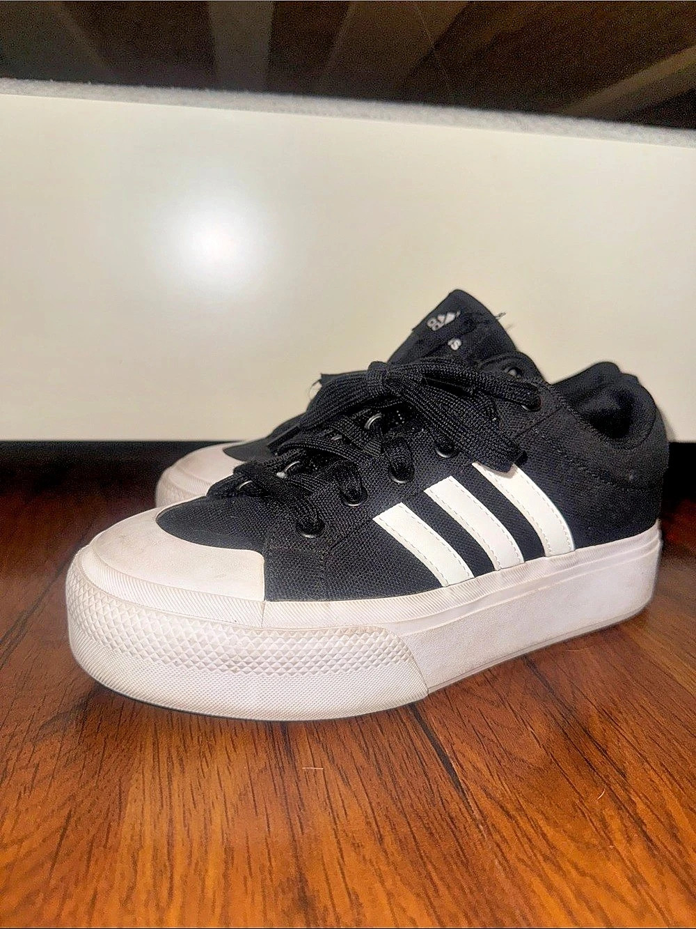 adidas Bravada 2.0 Platform Shoes Black & White US 6.5